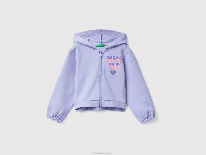 kinderen Benetton cropped hoodie met borduursel maagdenpalm 4R625615