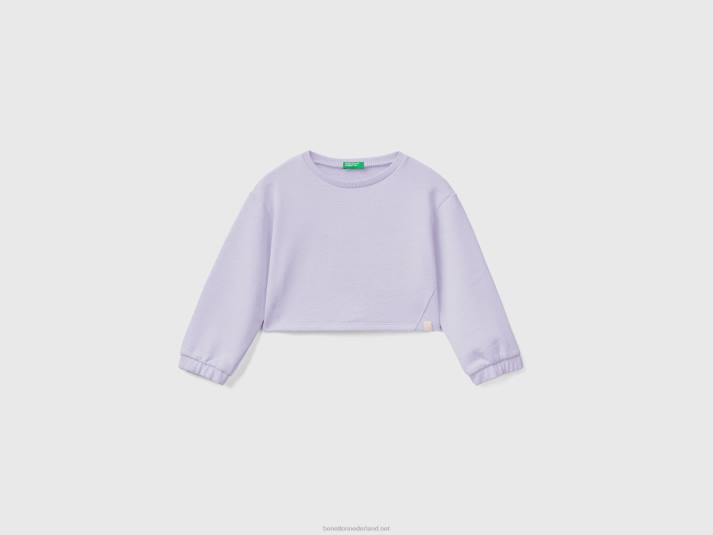 kinderen Benetton cropped sweatshirt van gerecyclede stof lila 4R622903