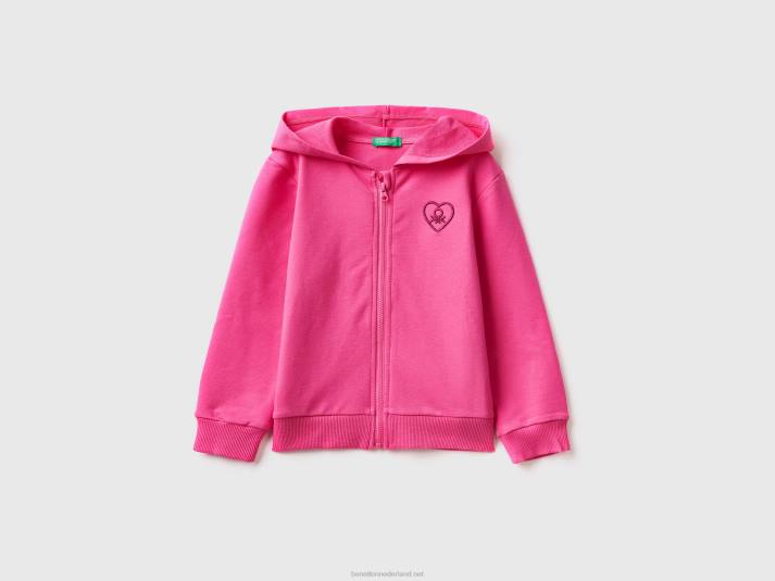 kinderen Benetton hoodie met ritssluiting fuchsia 4R622908