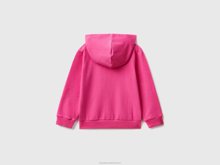 kinderen Benetton hoodie met ritssluiting fuchsia 4R625633