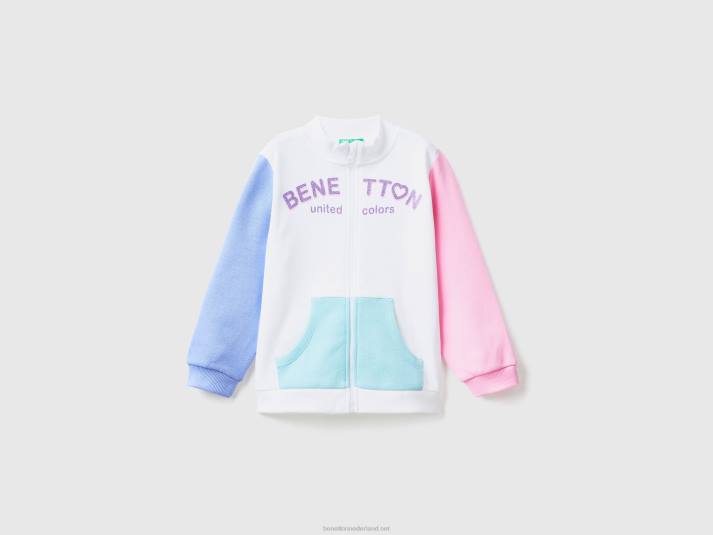 kinderen Benetton sweatshirt met ritssluiting van biologisch katoen veelkleurig 4R622914