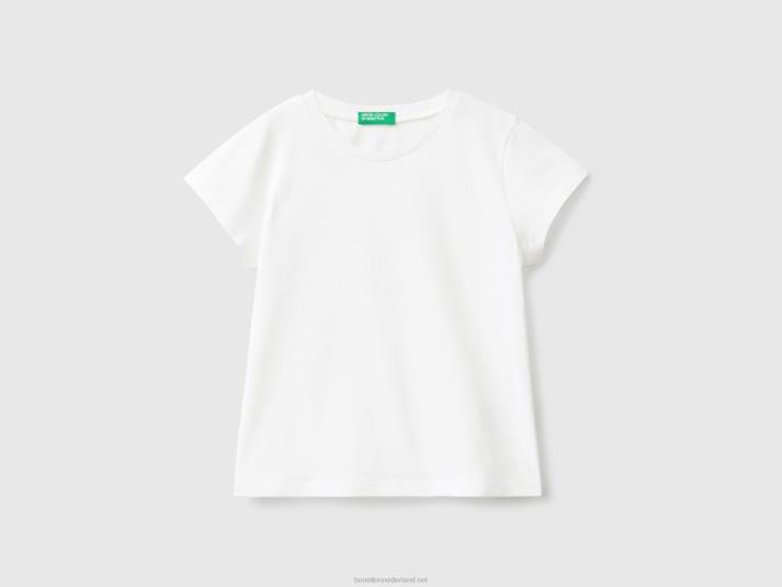 kinderen Benetton T-shirt van 100% biologisch katoen wit 4R622861