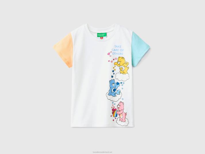 kinderen Benetton Troetelbeertjes T-shirt met kleurvlakken wit 4R622854