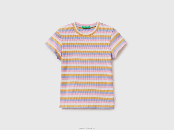 kinderen Benetton gestreept T-shirt van stretchkatoen veelkleurig 4R622874