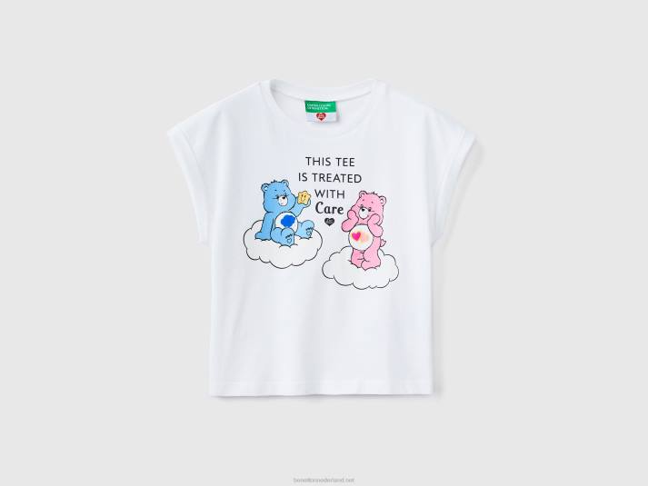 kinderen Benetton t-shirt met troetelbeertjes print wit 4R622865