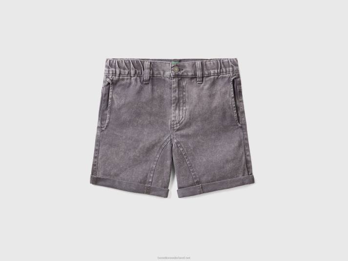 kinderen Benetton 100% katoenen short met vier zakken grijs 4R621985