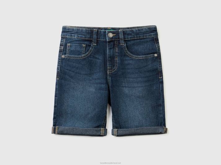 kinderen Benetton slim fit bermuda's van "eco-recycle" denim donkerblauw 4R624938