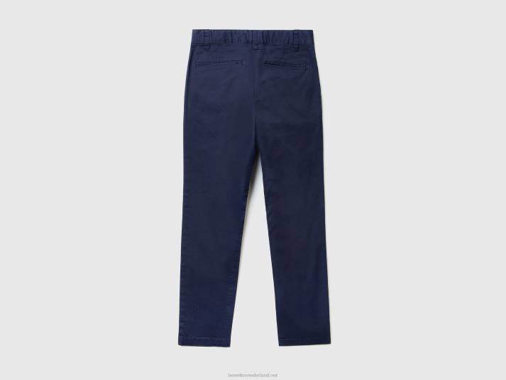 kinderen Benetton slimfit chino van stretchkatoen donkerblauw 4R624933