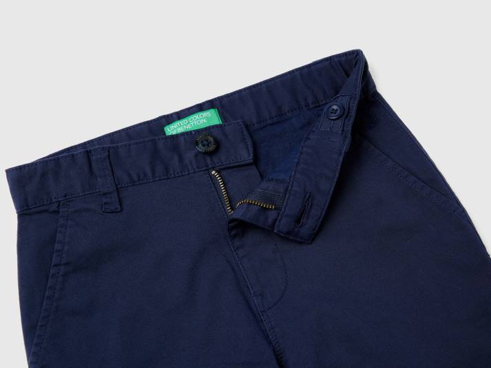 kinderen Benetton slimfit chino van stretchkatoen donkerblauw 4R624933