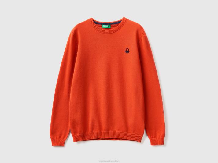 kinderen Benetton trui van zuiver katoen met logo rood 4R626070