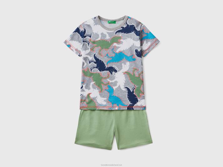 kinderen Benetton pyjama met glow-in-the-dark print veelkleurig 4R622019