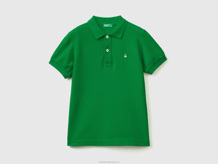 kinderen Benetton slim fit polo van 100% biologisch katoen groente 4R624900