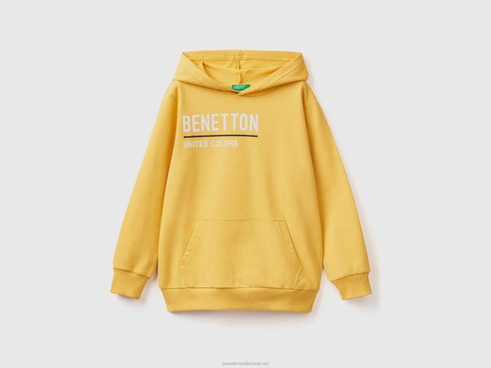 kinderen Benetton Hoodie van 100% katoen geel 4R624856