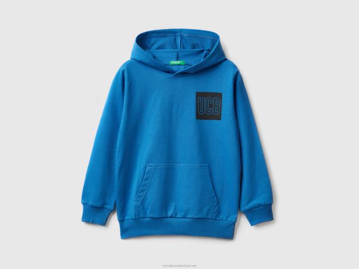 kinderen Benetton Hoodie van 100% katoen helderblauw 4R624861