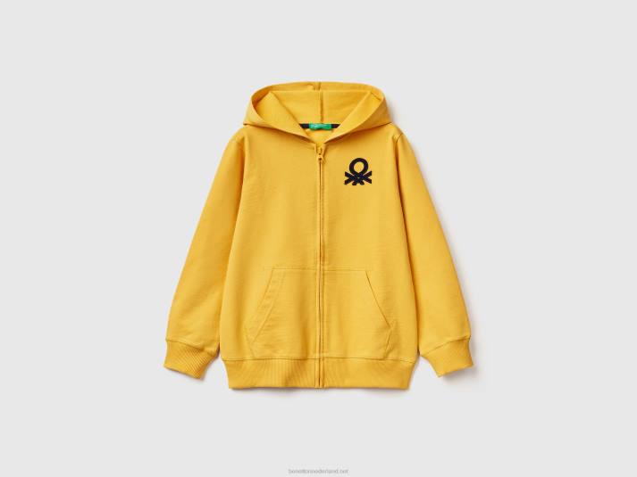 kinderen Benetton hoodie met ritssluiting geel 4R621857