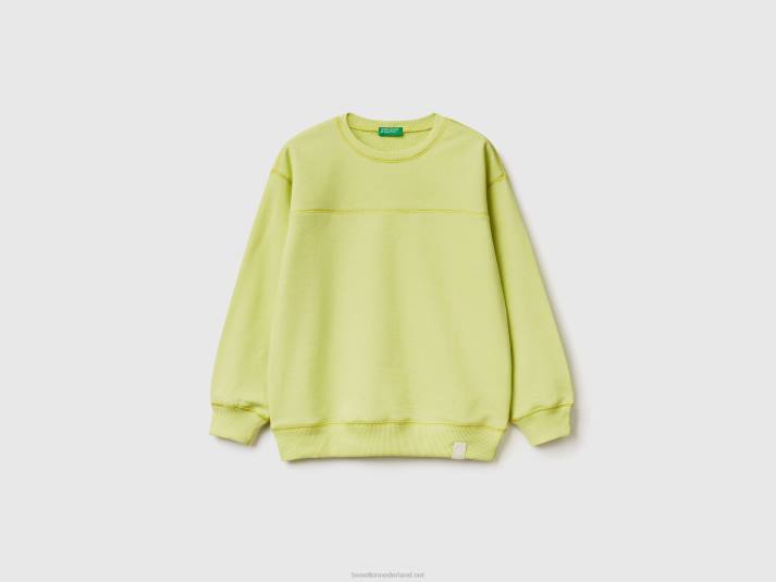 kinderen Benetton pullover van gerecyclede stof Neon Geel 4R624859