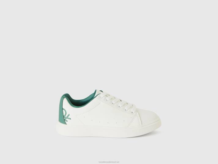 kinderen Benetton lage sneakers met logo wit 4R622816