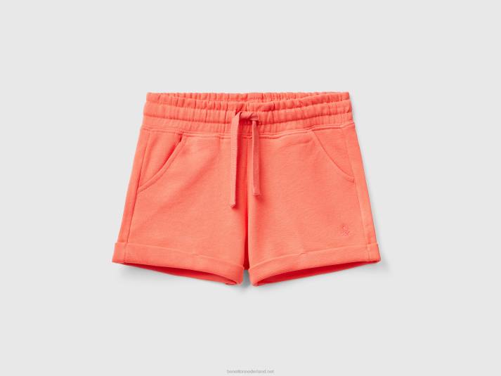 kinderen Benetton 100% katoenen joggingbroek oranje koraal 4R622633