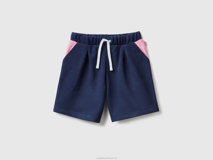 kinderen Benetton 100% katoenen sweatbermuda's donkerblauw 4R622694