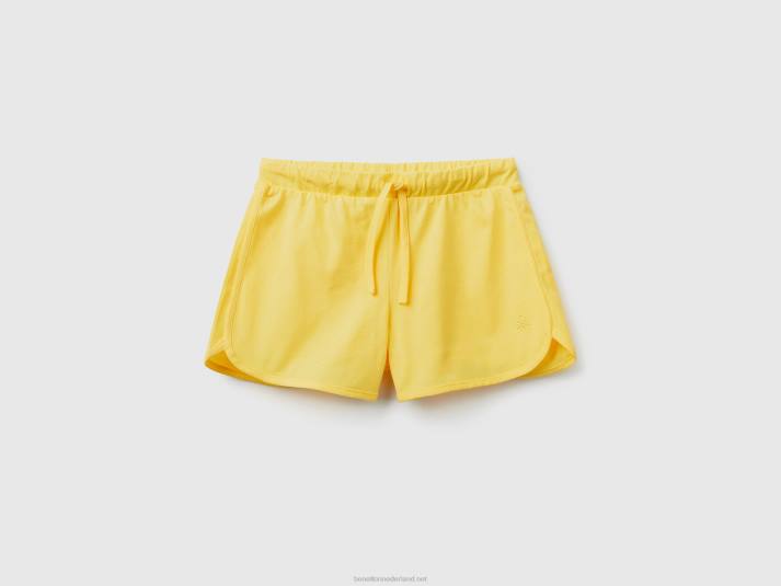 kinderen Benetton short in hardloopstijl van biologisch katoen geel 4R622702