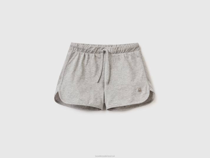 kinderen Benetton short in hardloopstijl van biologisch katoen lichtgrijs 4R622658