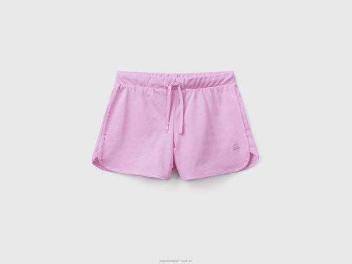 kinderen Benetton short in hardloopstijl van biologisch katoen lila 4R622657