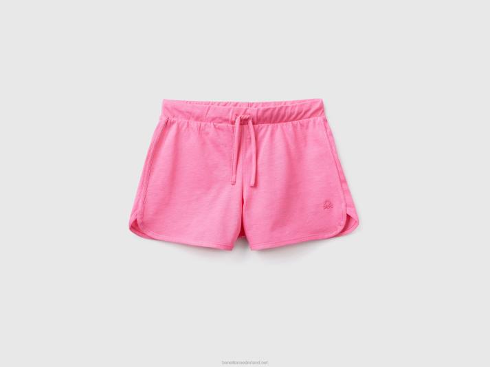 kinderen Benetton short in hardloopstijl van biologisch katoen roze 4R622641