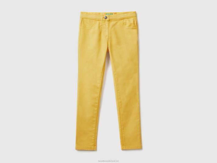 kinderen Benetton superskinny broek geel 4R625442