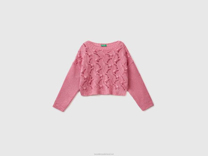 kinderen Benetton cropped trui roze 4R623425