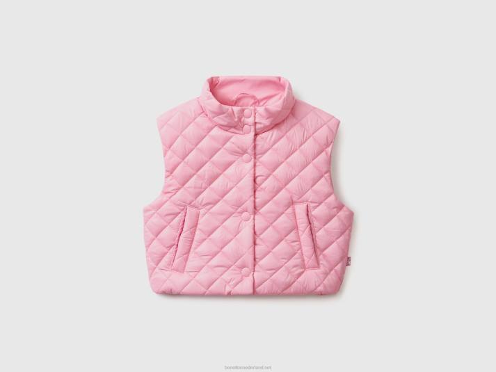 kinderen Benetton boxy fit gewatteerd vest roze 4R622433