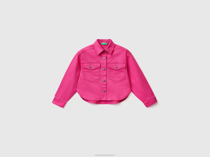 kinderen Benetton kleurrijk jack van stretchkatoen fuchsia 4R625206