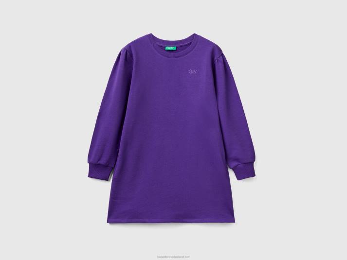 kinderen Benetton jurk met ballonmouwen paars 4R625376