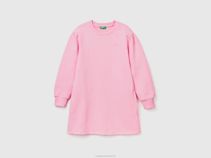 kinderen Benetton jurk met ballonmouwen roze 4R622567