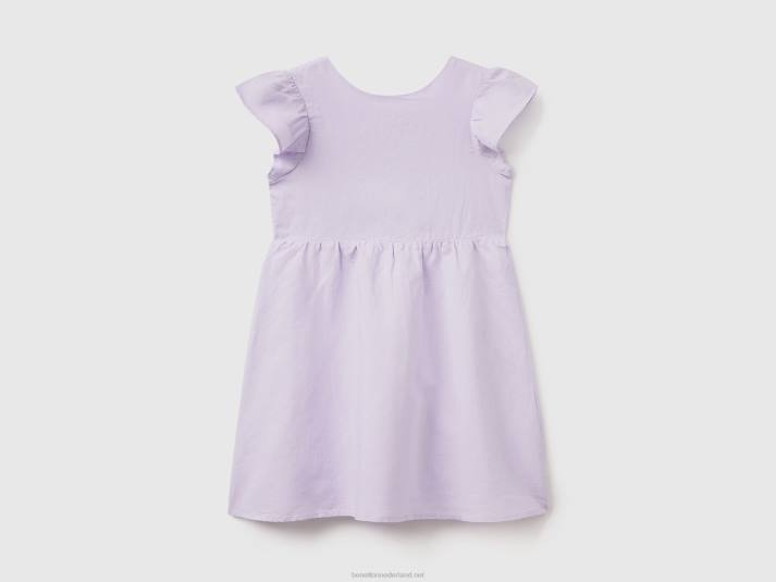 kinderen Benetton korte jurk van linnenmix lila 4R625377