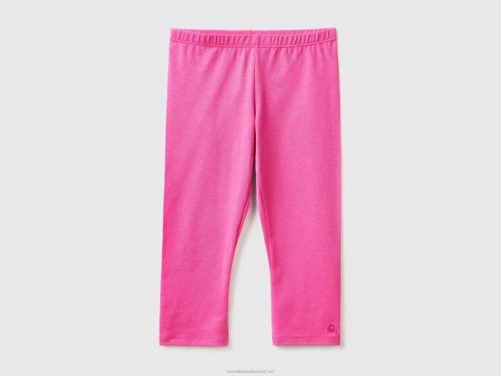 kinderen Benetton 3/4 legging van stretchkatoen fuchsia 4R622594