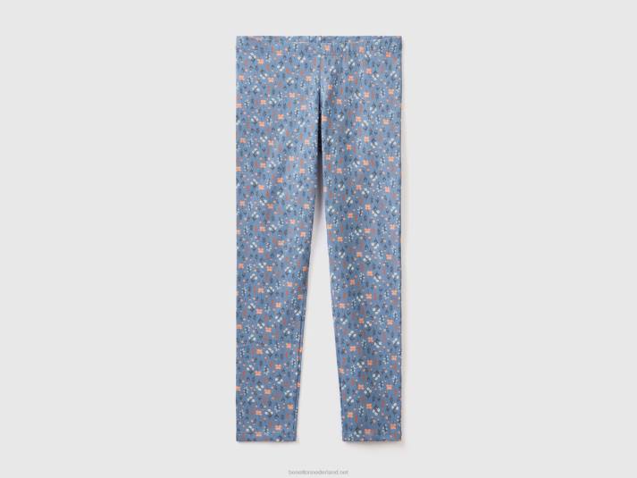 kinderen Benetton legging met patroonprint luchtmacht blauw 4R625404