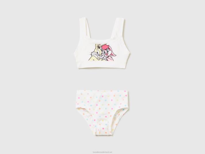 kinderen Benetton bugs bunny & lola topje en ondergoed wit 4R622737