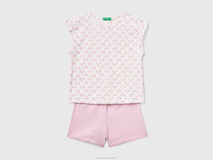 kinderen Benetton pyjama met regenboogprint veelkleurig 4R622761