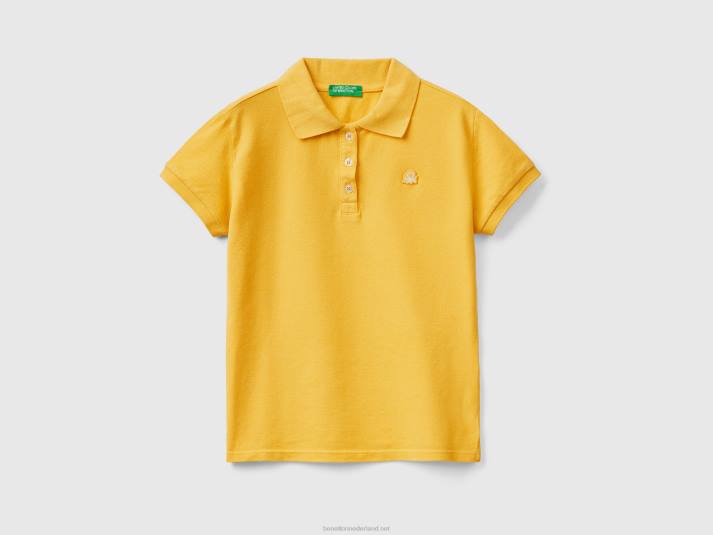 kinderen Benetton polo met korte mouwen van biologisch katoen geel 4R622483