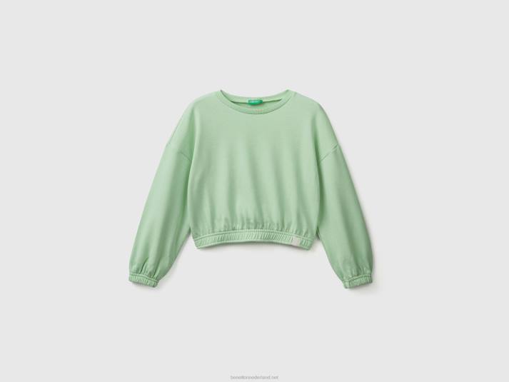 kinderen Benetton cropped sweatshirt van gerecyclede stof groente 4R622531