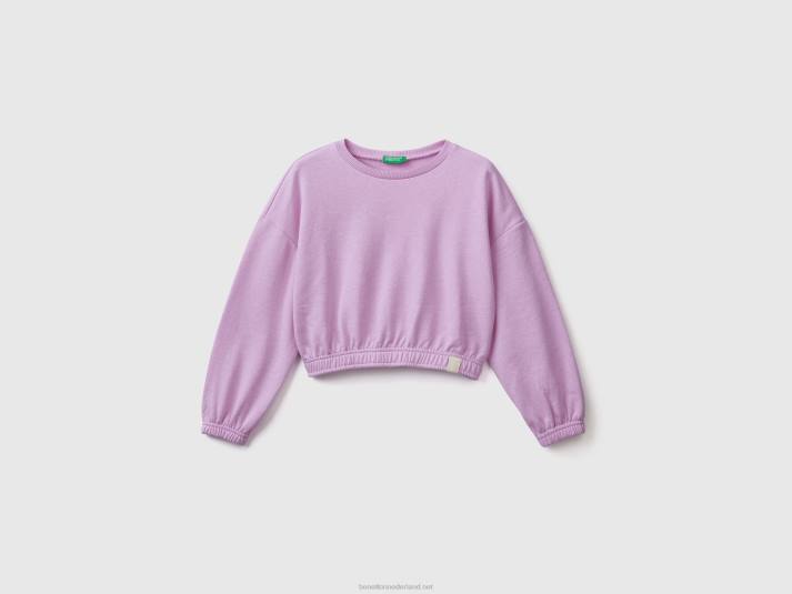 kinderen Benetton cropped sweatshirt van gerecyclede stof lila 4R622512