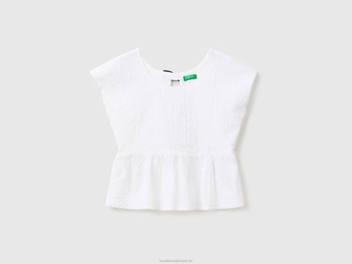 kinderen Benetton blouse met strik op de rug wit 4R622453