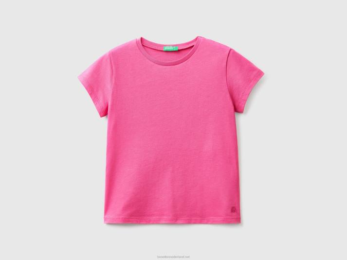 kinderen Benetton t-shirt van puur biologisch katoen fuchsia 4R625276