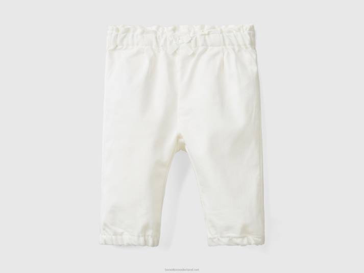 kinderen Benetton broek met gerimpelde taille romig wit 4R625916