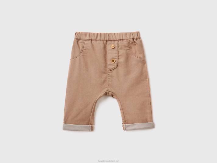 kinderen Benetton broek van stretchkatoenmix bruin 4R625924