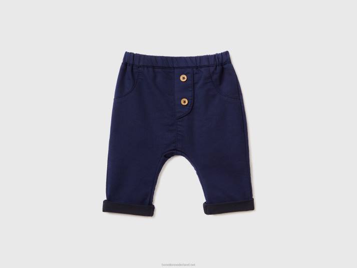 kinderen Benetton broek van stretchkatoenmix donkerblauw 4R623274 - Klik op de afbeelding om het venster te sluiten