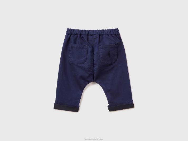 kinderen Benetton broek van stretchkatoenmix donkerblauw 4R623274