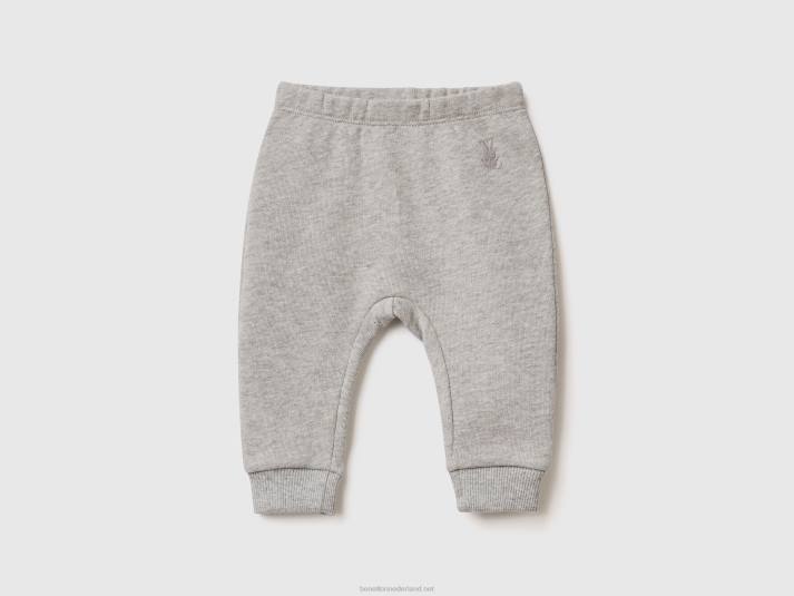 kinderen Benetton joggingbroek van biologisch katoen lichtgrijs 4R623284