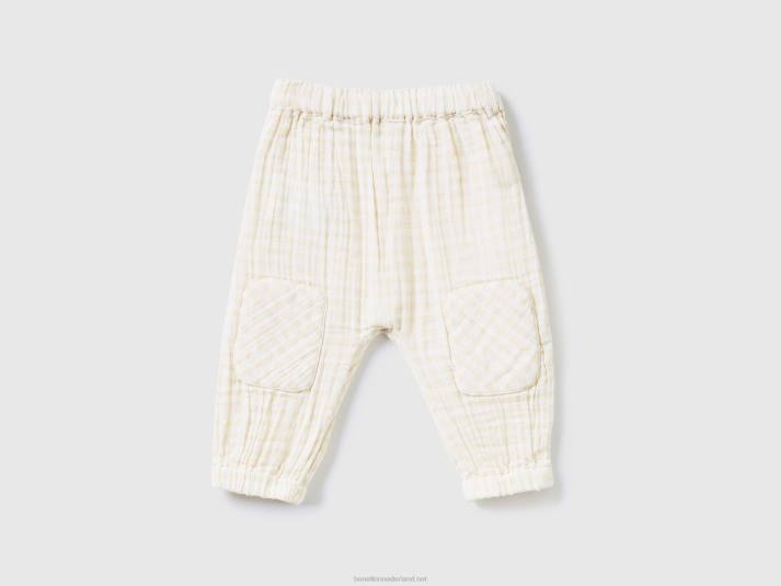 kinderen Benetton vichy broek van zuiver katoen wit 4R625921