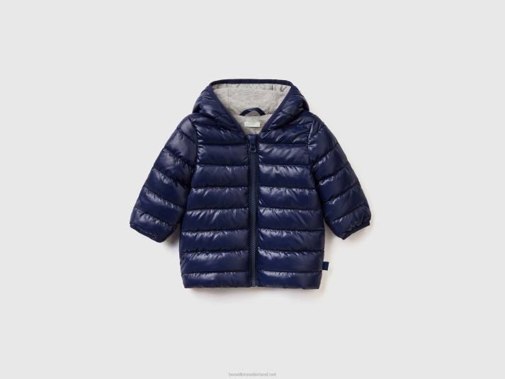 kinderen Benetton jas met oren in technische stof donkerblauw 4R625746